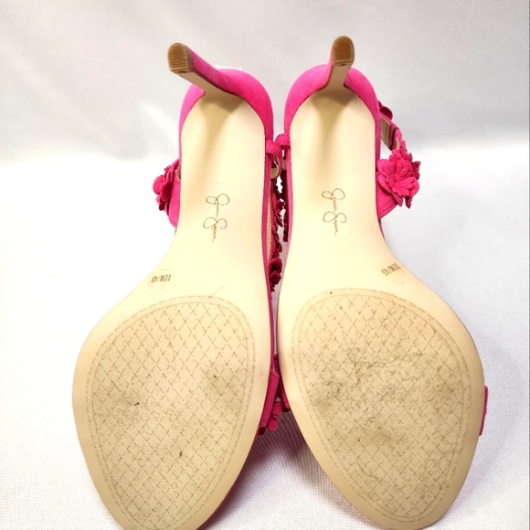 Jessica Simpson Pink Suede Floral Women's Heels - Picture 8 of 14